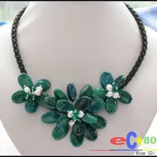 1" Зелёные малахитовые плетеных изделий цветок подвеска The King Of Fighters