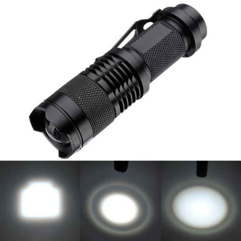 

New Hot 6PCS 600LM Q5 LED Flashlight Mini LED Torch Adjustable Focus Zoom Flash Light Super Bright Lantern Lamp