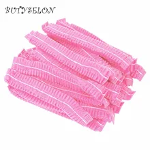 50 шт одноразовые плиссированные эластичные сетчатые формы нетканые для наращивания ресниц банные шляпы прозрачные водонепроницаемые шапки для волос шапочка для душа