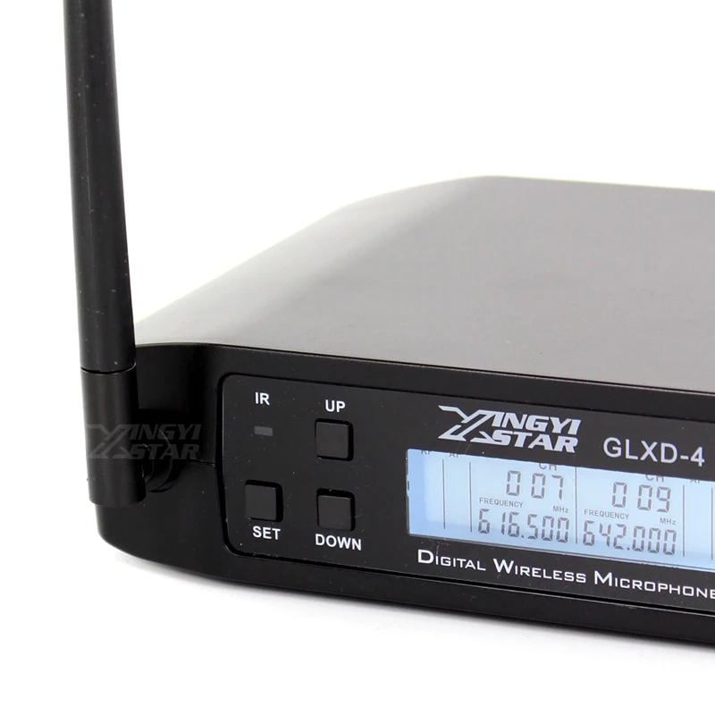 GLXD14 GLXD4 Professional Настоящее разнообразие двухканальный караоке UHF Беспроводной лацкальный лавальерный микрофон системы приемник передатчик