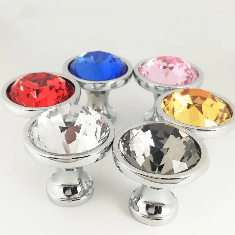 

LCH Crystal Knob 25MM 30MM Colored Diamond Cut Crystal Knob Cabinet handle Dresser Cupboard Door Pulls