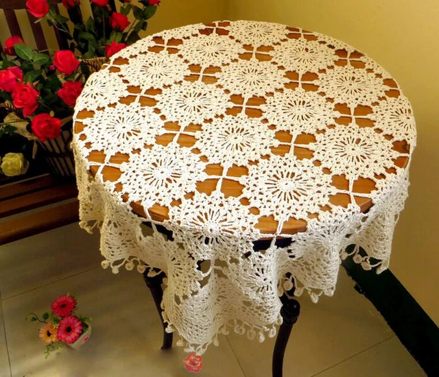Christmas Handmade Crochet Flowers Cotton Doilies Square Tablecloths Christmas Handmade Crochet Flowers Cotton Doilies Square Tablecloths Coffee Table Cloth Sofa Towel Mat