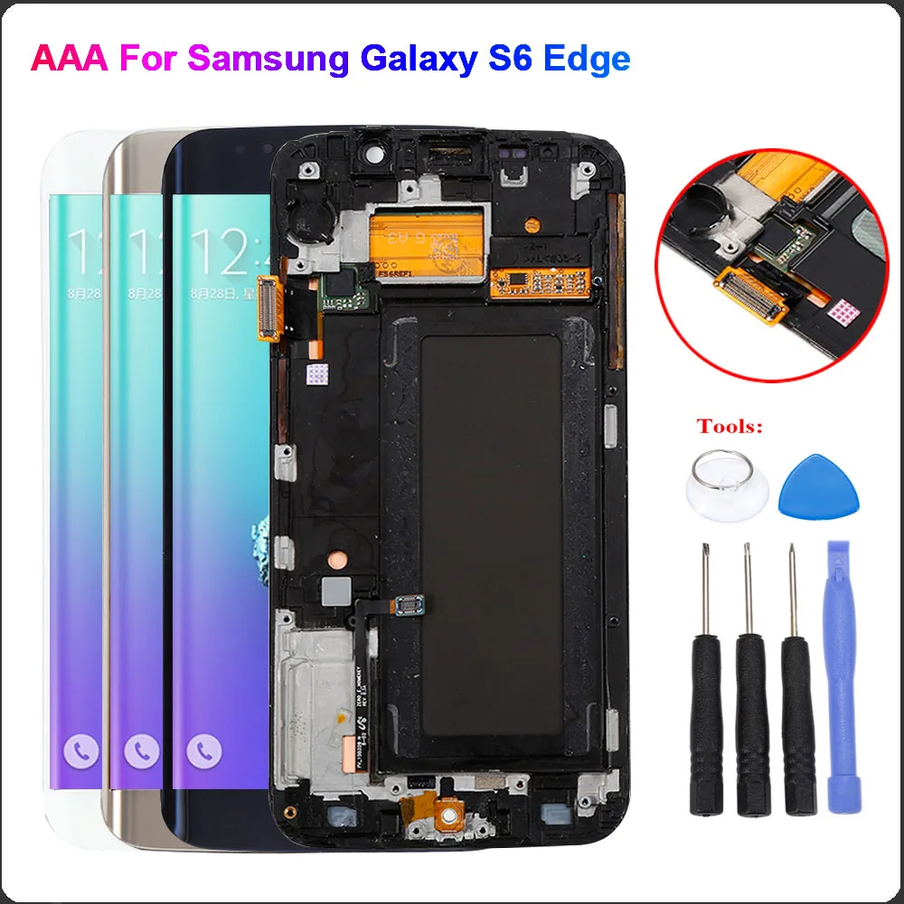 

For SAMSUNG S6 Edge LCD Display For Galaxy S6 Edge LCD G925 G925F LCD Touch Screen Digitizer Frame For Samsung S6 Edge Display