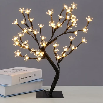 

Mini LED Crystal Cherry Tree Light Night Lights Table Lamp Christmas Fairy Wedding for Home Decor Indoor Lighting Luminarias