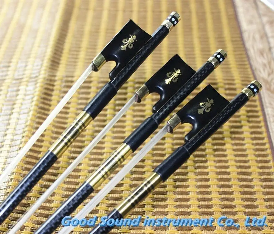 5 pcs professional black Carbon fiber violin bows 4 4 new bow FREE