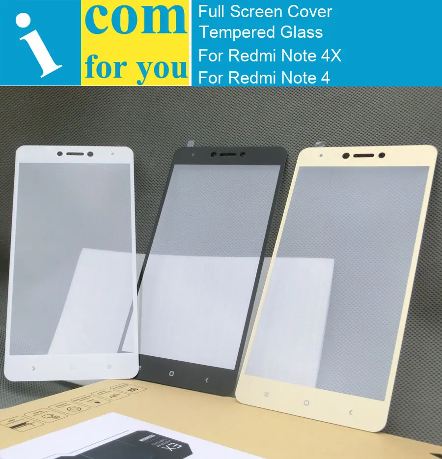 

Full Screen Cover Protective Tempered Glass For Xiaomi Redmi Note 4X Note4 2.5D round Curved edge oleophobic