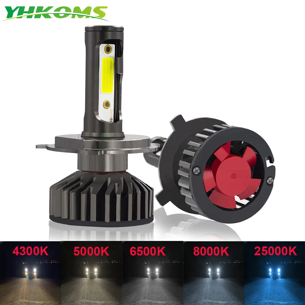 Автомобильная светодиодная лампа YHKOMS 5000K 8000K H4 H7 H1 H11 H8 H9 H3 9005 9006 880 881 K 3000K 4300K 6500K