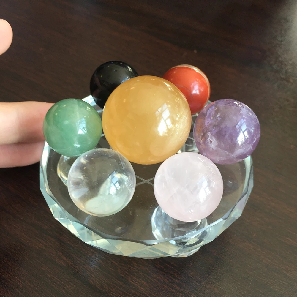 Натуральные кристаллы камней шарики семь звезд массив рейки энергия чакры медитационная Йога целебная подвеска-Маятник из хрусталя