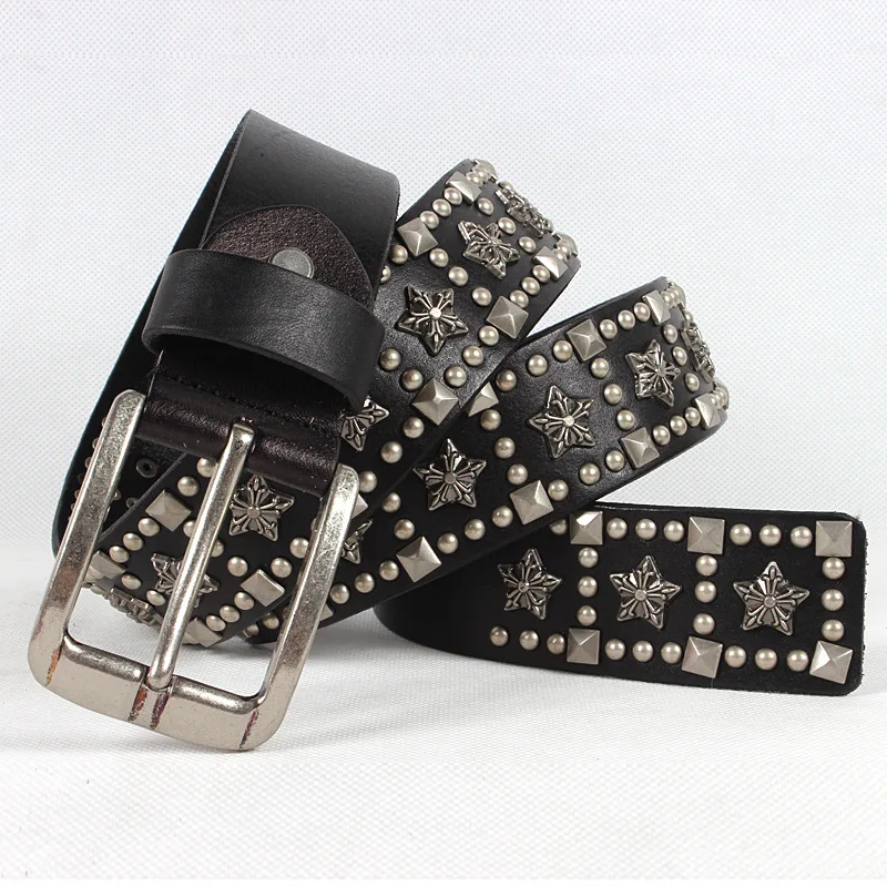 Punk Belts Rivet Studded Belts for Women For Men High Quality Fashion