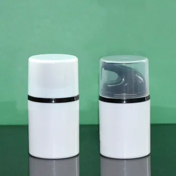 

100pcs/lot wholesale 30ml PP airless pump bottle vacuum flask white+black