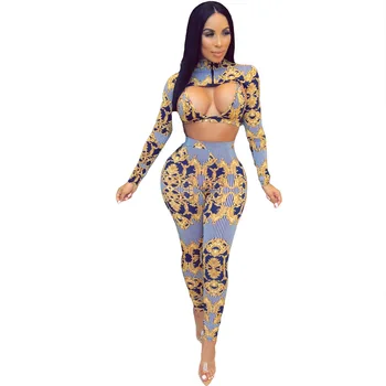 

Spring Autumn Women Three Piece Set Top and Pants Floral Long Sleeve Jacket Strapless Tops Long Pants Trousers Active 3 Sets