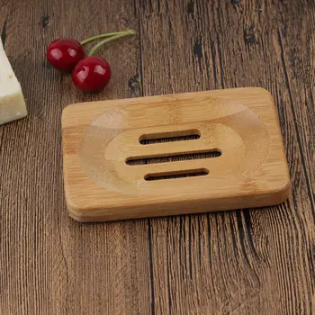 

Wooden Natural Bamboo Soap Dishes Tray Holder Storage Soap Rack Plate Box Container Portable Bathroom Soap Dish Storage Box