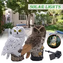 Firya LED Garden Owl Shape Solar Powered Night Lights Lawn Lamp Home Garden Creative Light Control Waterproof Outdoor Path Yard