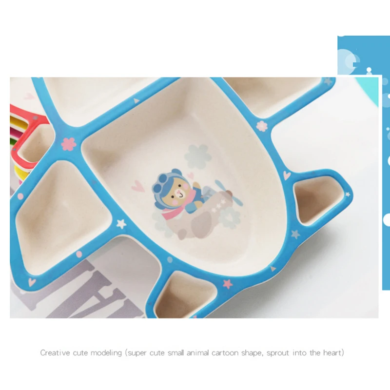 3pcs-set-Bamboo-Fiber-Baby-Tableware-Plane-Feeding-Bowl-Plate-Set-Children-Aircraft-Dishware-Set-6 (1)