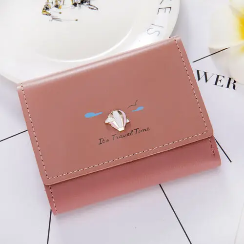 Модный женский мини-кожаный кошелек для девочек, держатель для карт, портмоне, клатч, маленькая сумка, черный, розовый, бежевый