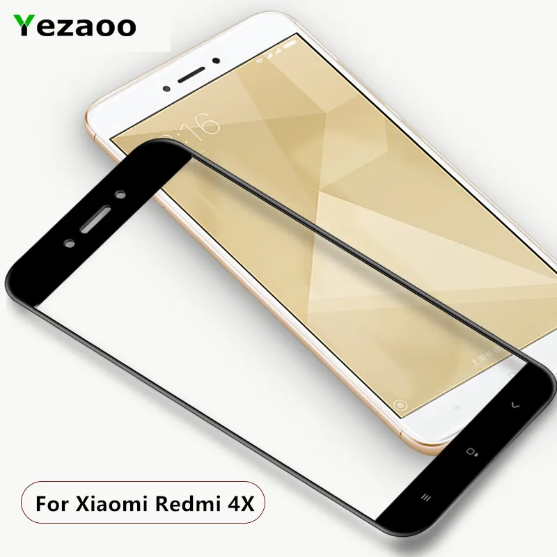 

Yezaoo Full Cover Tempered Glass For Xiaomi Redmi 4X Screen Protector For xiaomi Redmi 4X Screen Protective Glass Film Redmi4X