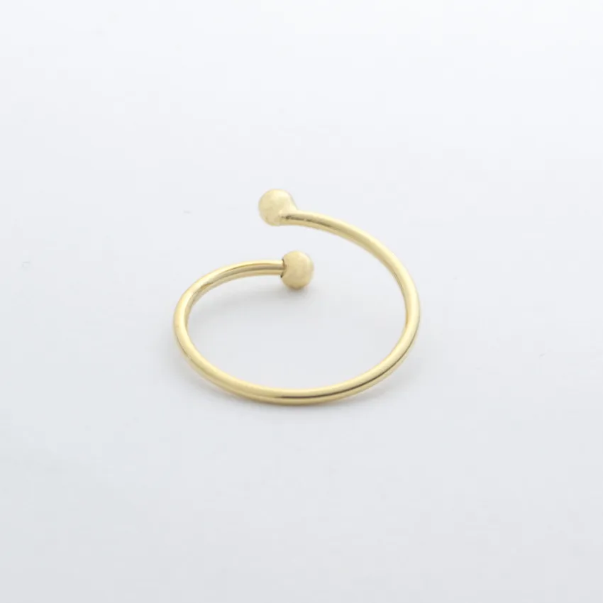 Розовое золото Заполненные мини двойной шар Открытые Кольца для мужчин и женщин ювелирные изделия минималистский серебряный цвет Круглый Обручальное кольцо медь Bague Femme