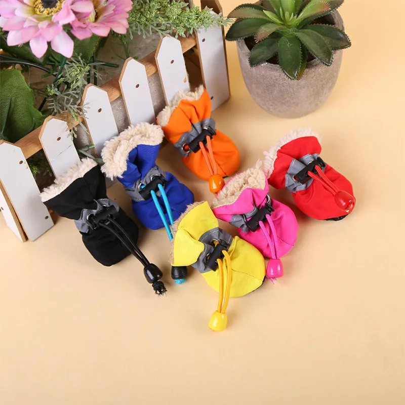 

Dog Shoes Autumn Winter Non-slip Waterproof Rain Boots Dogs Paws Soft Shoe 4 Pcs/Set FAS