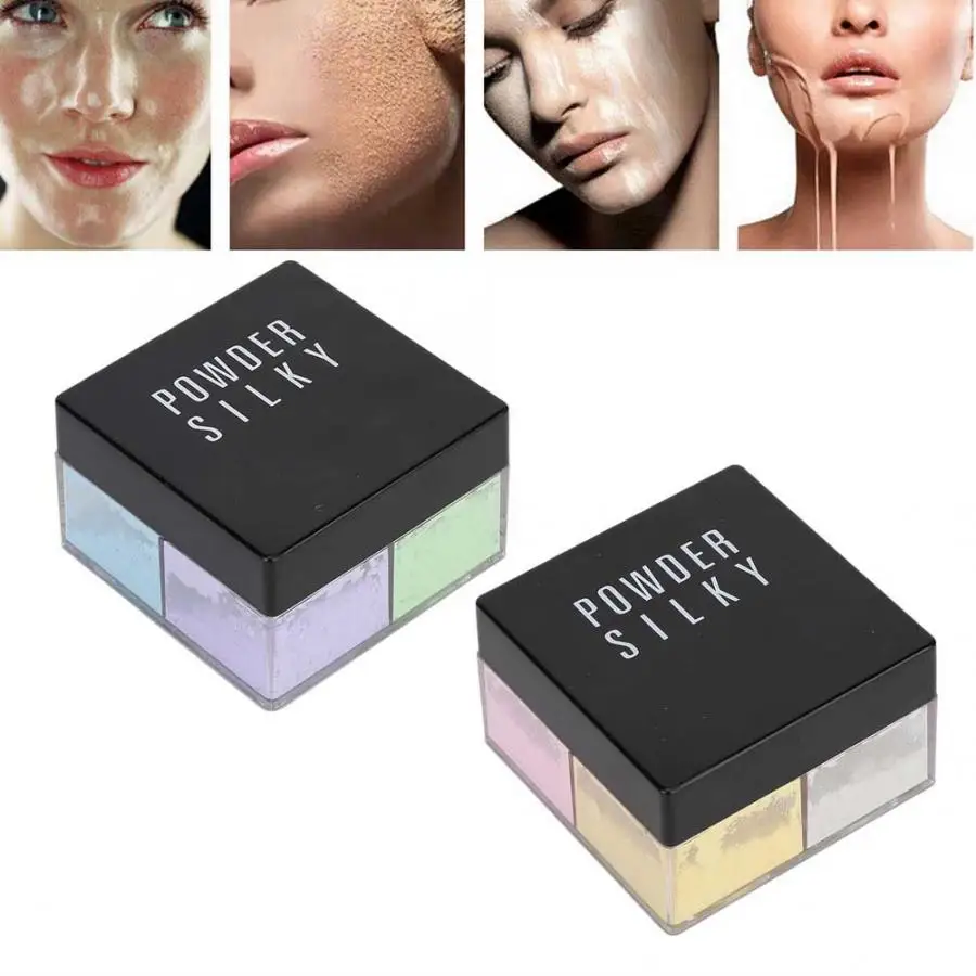 

Four Grid Loose Powder Oil Control Waterproof Makeup Setting Powder