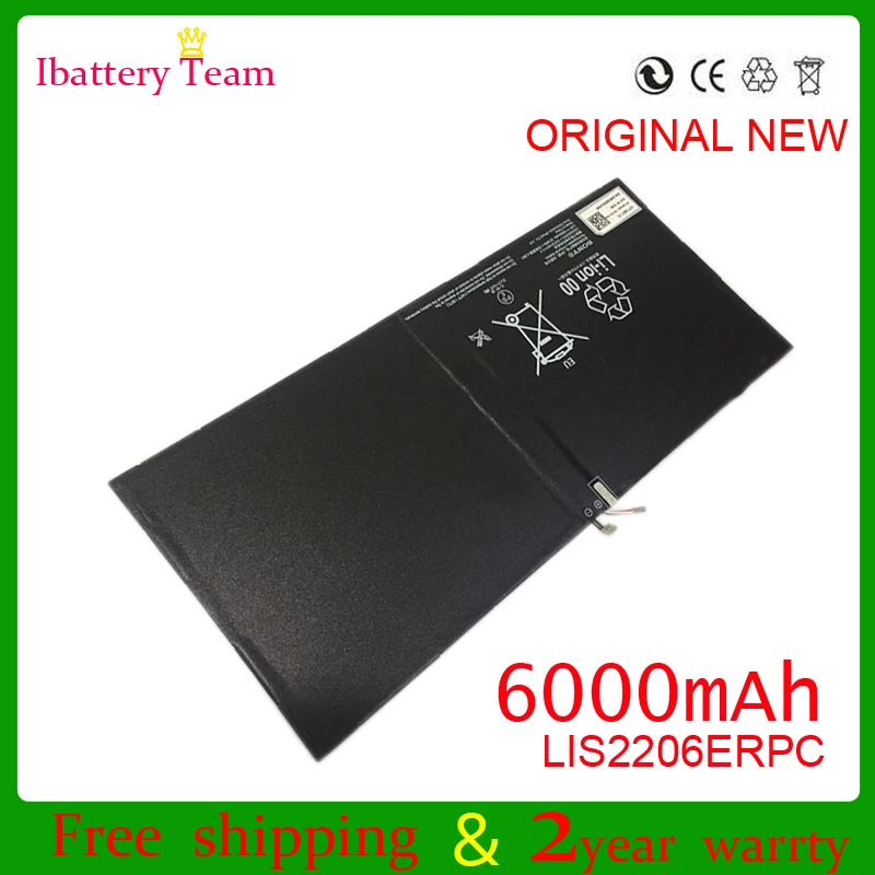 

LIS2206ERPC battery for sony xperia Tablet z2 SGP 511 512 521 541 561 1ICP3/102/111-2 6000mah 22.8Wh 3.8V genuine batterie