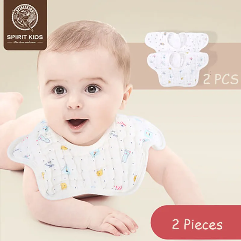 

Spirit kids 12 layers gauze 100% cotton 2 PCS Petaloid child bib burp cloths baby bibs for newborn babador bavoir for the infant