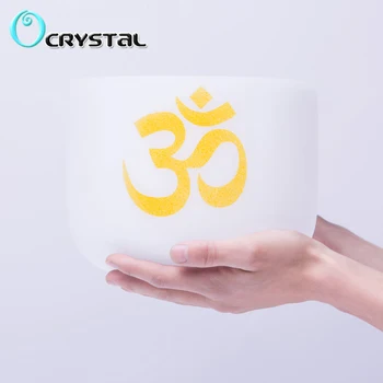 

OM design 8" Note C/D/E/F/G/A/B Chakra Frosted Quartz Crystal Singing Bowls
