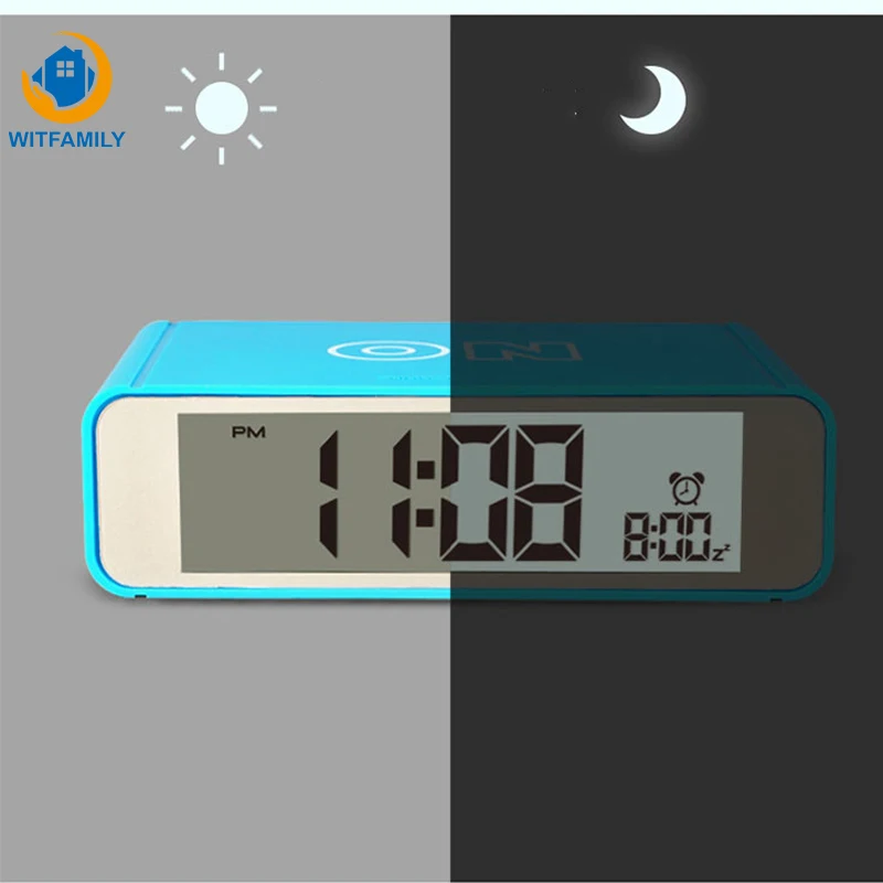 Smart LED Digital Alarm Clock Flip Watch Wake Up Bedside Clocks Radio with Touch Luminous Snooze Electronic Watch Table Clock