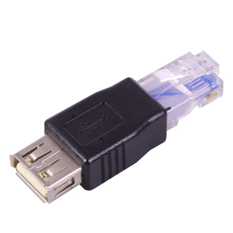 RJ45 к USB AF Разъем Прозрачный USB гнездовой разъем к RJ45 Интернет Разъемы RJ45 Интернет проводной терминал