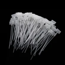 OOTDTY 100 шт. белые пластиковые нейлоновые Метки этикетки кабельная наклейка на молнии 2x11 см Кабельные Ties-831F