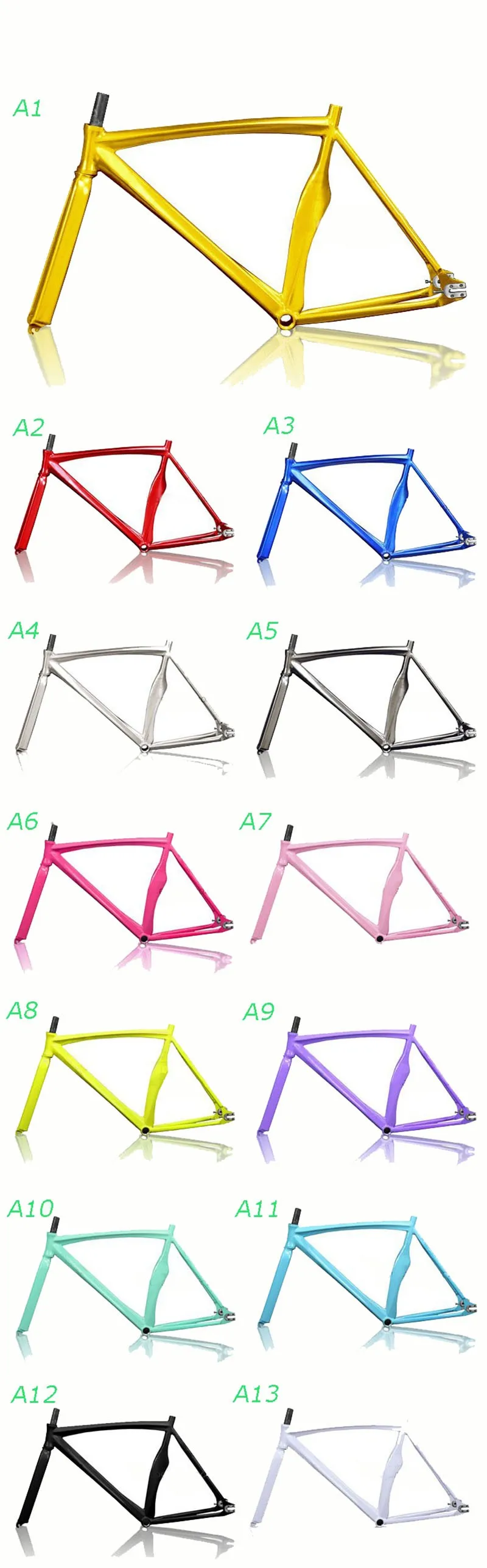 Perfect Fixed Gear bike  frame 48cm 52cm Multicolor Aluminum alloy Fixie Frame And Fork aluminum frame fork 4