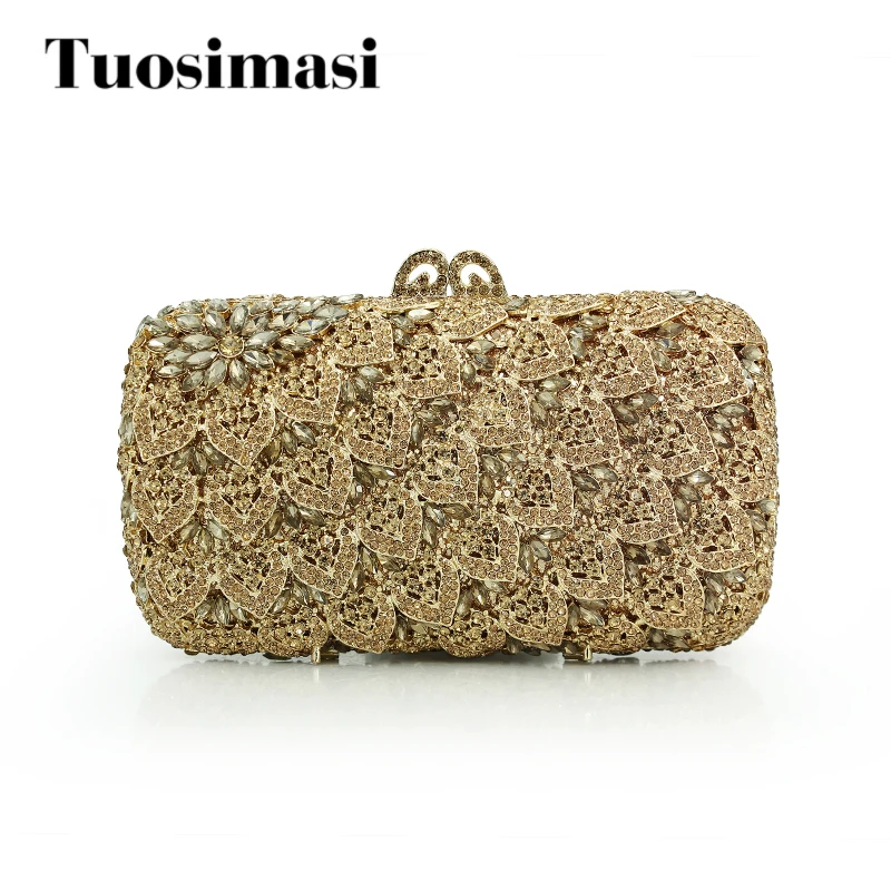 gold crystal clutch bag women handbag bags brand evening flower pattern chain bag(88169A-GC) gold crystal clutch bag women handbag bags brand evening flower pattern chain bag(88169A-GC)