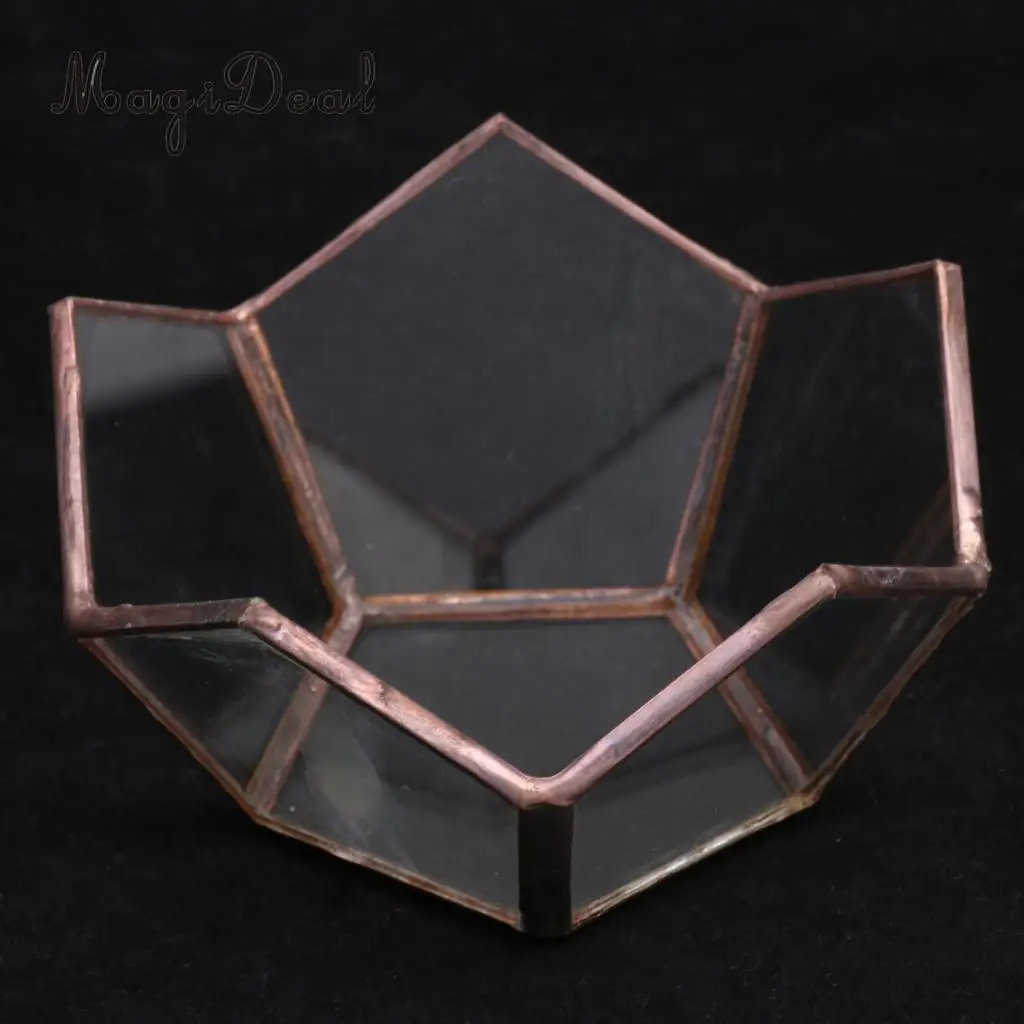 MagiDeal 2pcs Glass Geometric Terrarium Succulent Plant Planter Candle Jewelry Holder Wedding Engagement Supplier