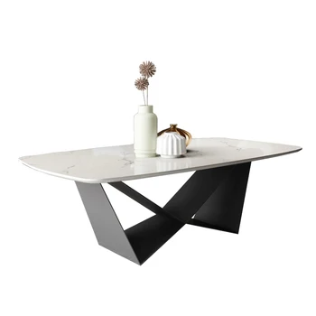 

Natural marble Stainless steel Coffee Table Living Room Home Furniture minimalist modern rectangle mesas de centro table basse