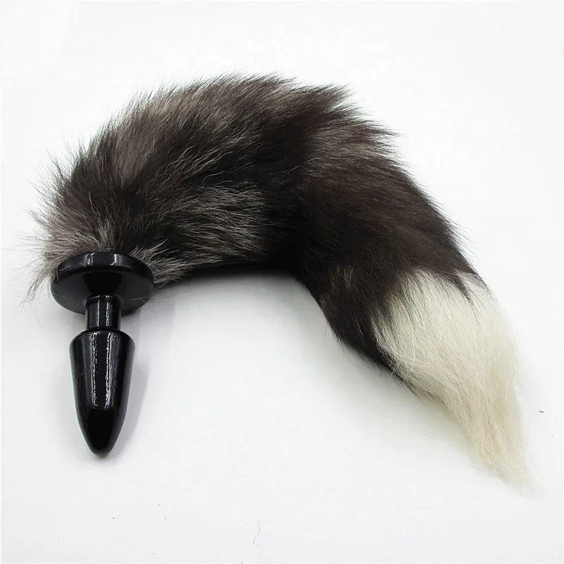 Black And White Sexy Photos Tail But Plugs - Silicone Anal Butt Plug with Black White Fox Wool Tail Fascinating Fox Black And White Sexy Photos Tail But Plugs - Silicone Anal Butt Plug with Black White Fox Wool Tail Fascinating Fox