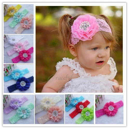 

Новое поступление 2015, популярная детская шифоновая кружевная лента для волос ручной работы в европейском и американском стиле с жемчужинами и бриллиантами, 10 шт./партия