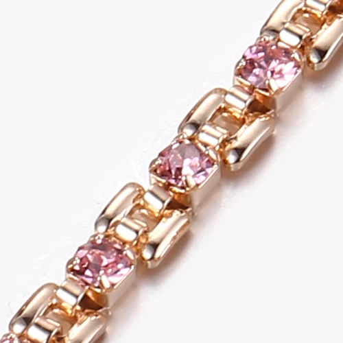 6 Цвет кубический циркониевый цепочка ожерелье для женщин 585 ожерелье под розовое золото женские ювелирные изделия подарки ко дню Святого Валентина дропшиппинг 5,5 мм HGNM129 - Окраска металла: Pink GN485