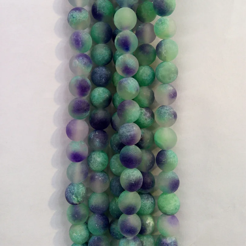 Wholesale Matte Natural Purple Green Frost Jaspers Dull Stone Loose