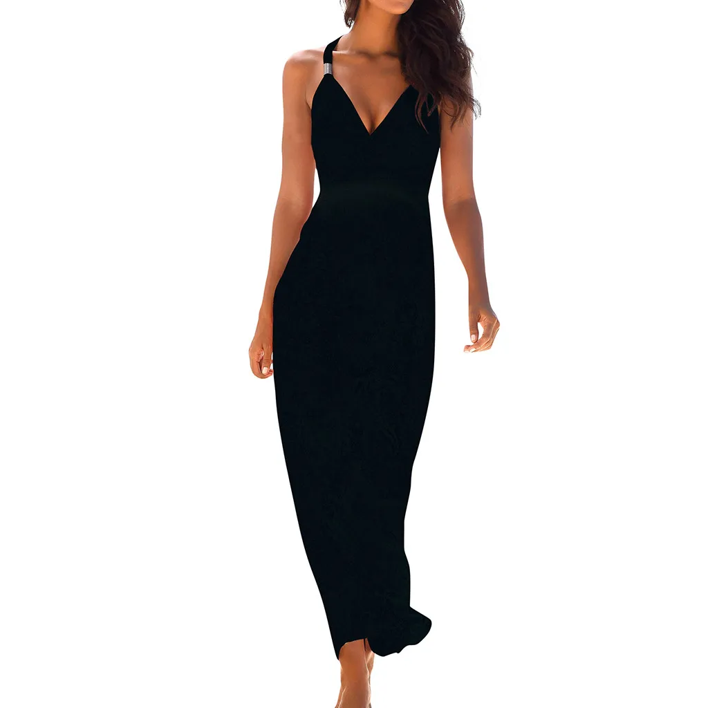 Dresses Woman Party Night Womens Bohemian Sexy Sleeveless V Neck Solid Sheat Party Beach Party Holiday Long Maxi Dress #B Dresses Woman Party Night Womens Bohemian Sexy Sleeveless V Neck Solid Sheat Party Beach Party Holiday Long Maxi Dress #B