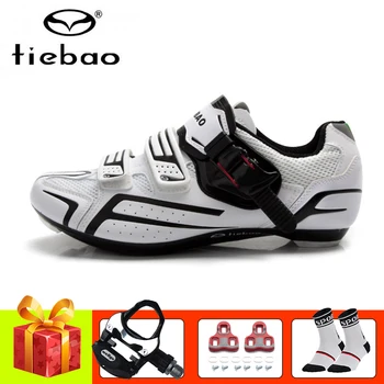 

Tiebao sapatilha ciclismo road bike shoes Pedals 2019 superstar bicycle sneakers self-locking breathable white road cycling shoe