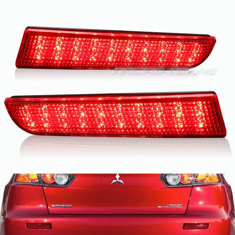 2x Clear/дым/красный бампер отражатель задний стоп-сигнал Предупреждение бег обратный светодиодный сигнализирующий фонарь для Защитные чехлы для сидений, сшитые специально для Mitsubishi Lancer EVO X 08-15
