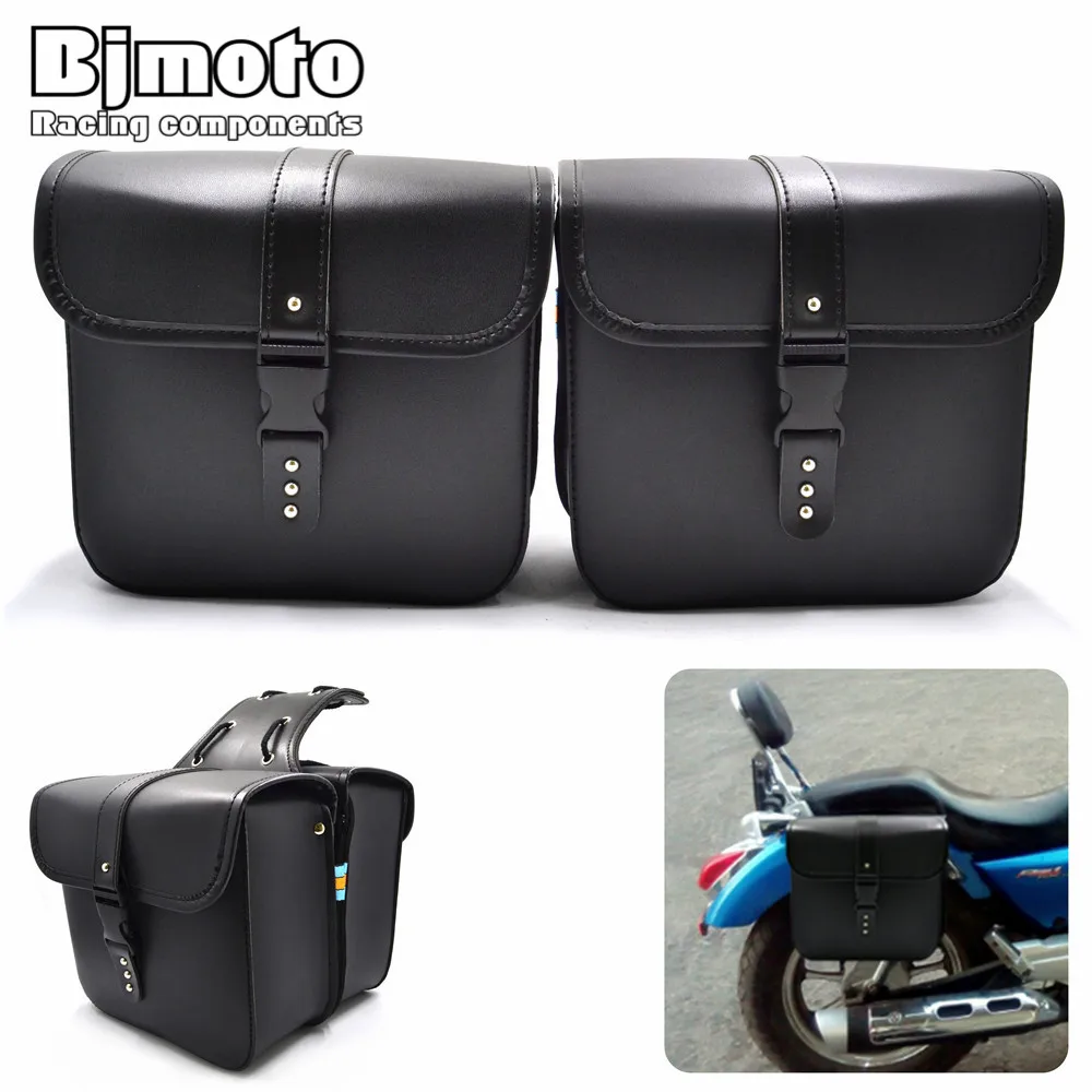 Bjmoto For Harley Motorcycle Saddle bags Cruiser moto bike Side Storage