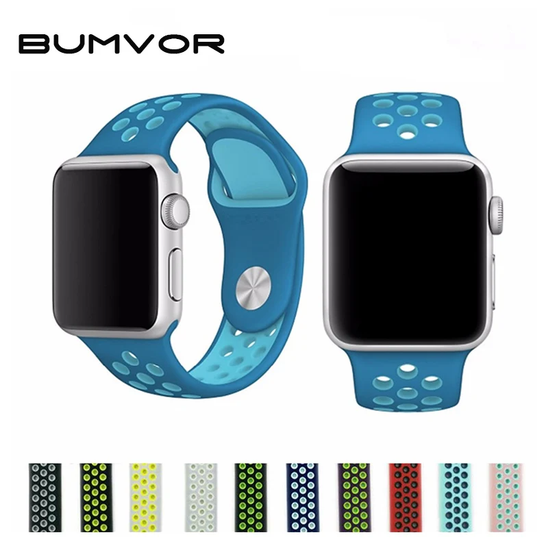 Bumvor Лидер продаж спортивный силиконовый ремешок для Apple Watch 40/44/38/42 MM браслет наручные часы ремешок для iwatch 4/3/2/1 + коробка