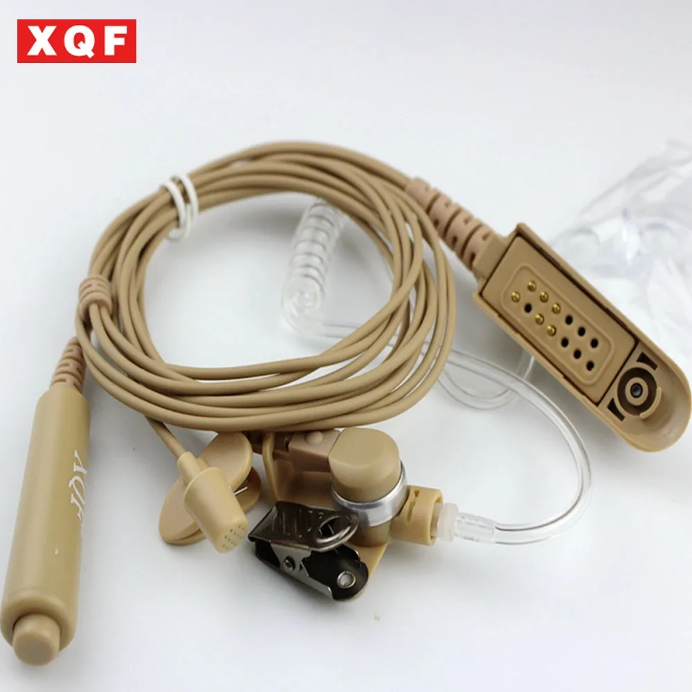 

XQF Skin Air Acoustic Tube Earpiece PTT Mic Headset for Motorola XiR P8668 P8268 APX 7000 XPR 6500 XPR 6550 Walkie Talkie