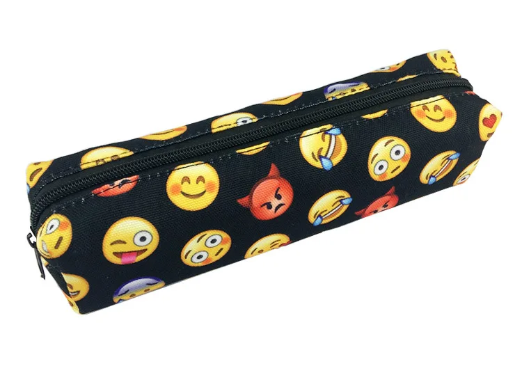 

Lovely Emoji Digital Printing Purse Canvas Students Stationery Small Pen Pencil Bag Men Women Cartoon Fantastic Wallets