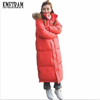 

KMETRAM 2019 New Fashion Winter Coat Women With Fur Collar Jacket Women Warm Outwear Down Cotton Jacket Chaqueta Mujer HH490