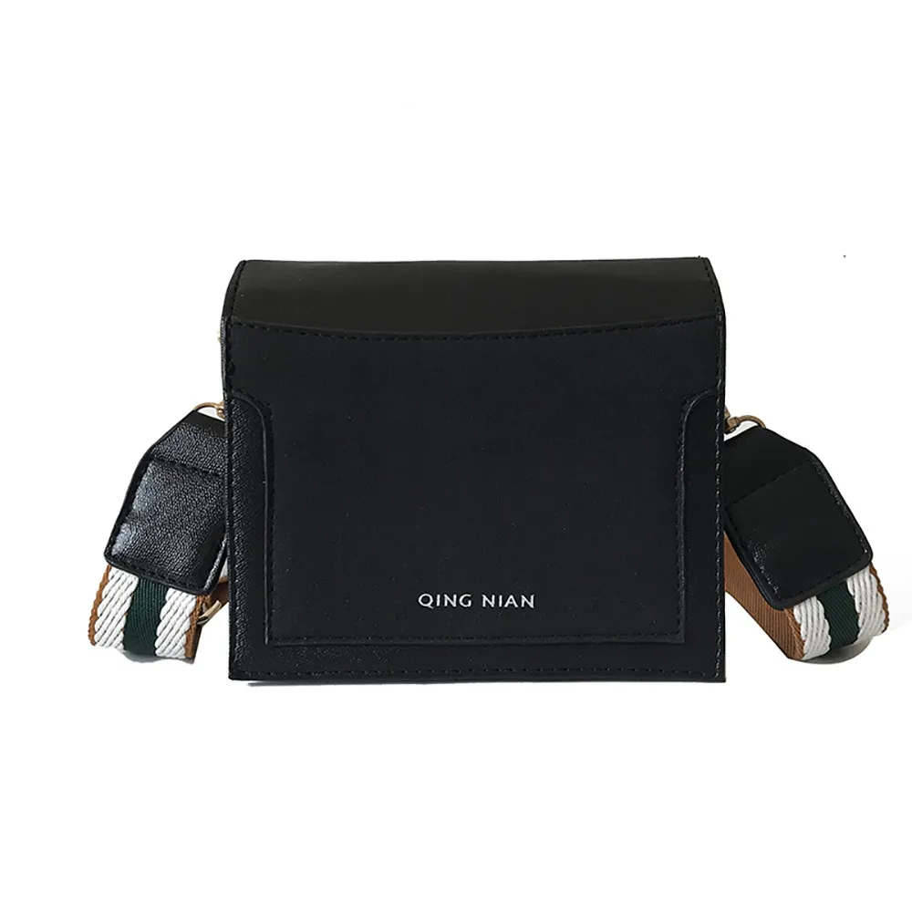 

Maison Fabre 2019 PU Leather Women Messenger Bag Simple Casual Solid Wide Shoulder Strap Small Square Bag Messenger Bag Ja22