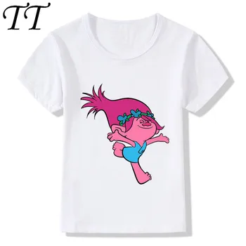 Children Cartoon Trolls Poppy Magic Funny T-shirts Kids Summer Tops Baby Short Sleeve Clothes Toddler Girls T Shirt,ooo2173 1