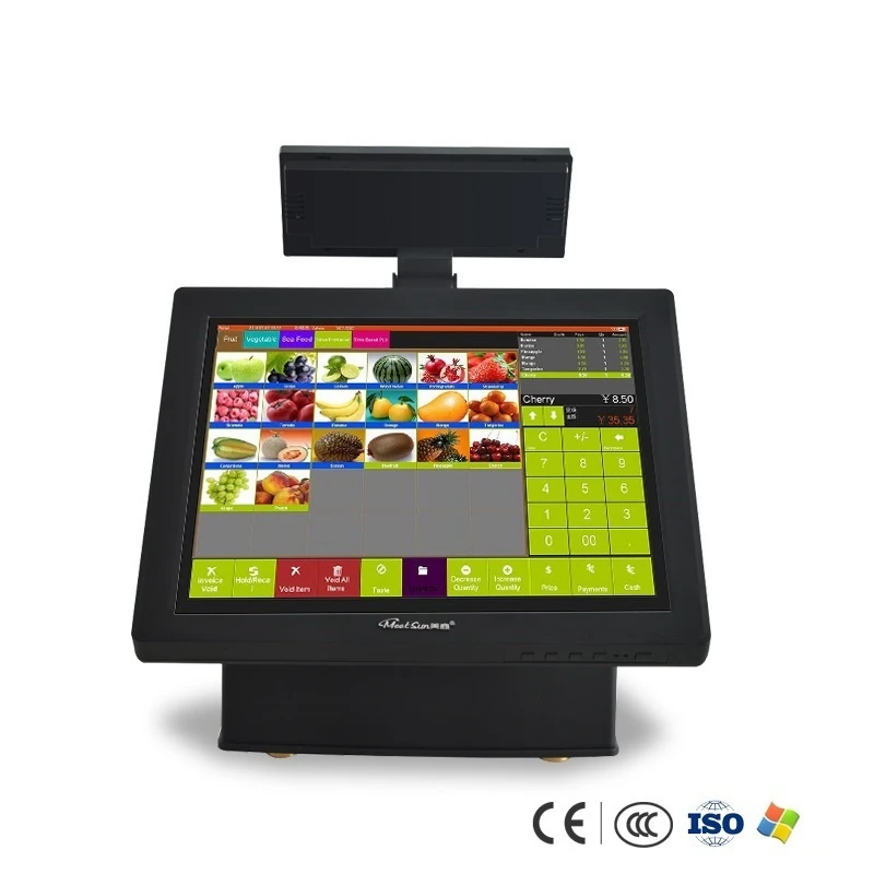 Meetsun MS 808C 2 все в одном POS 15 ''Сенсорный экран монитора Системы кассовый аппарат