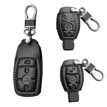 

2019 Hot Leather Auto Car Key Cover Keychain Case For Mercedes Benz CLS CLA GL R SLK AMG A B C S Class Remote Holder Accessories