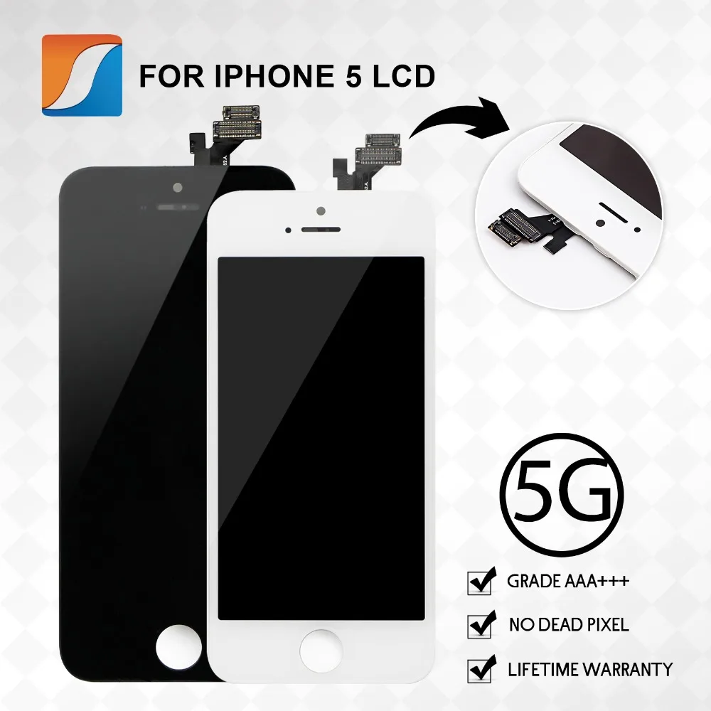

No Dead Pixel Spot Original LCD Display Assembly Screen Replacement For iPhone 5 5G